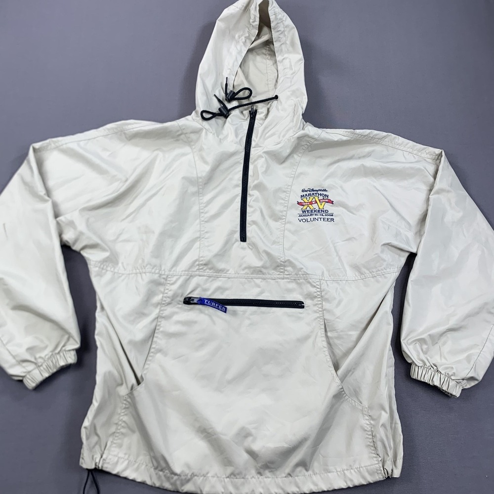 VTG Disney World Marathon Jacket Men M Turfer Volunteer 08' Pullover Windbreaker - Picture 1 of 16